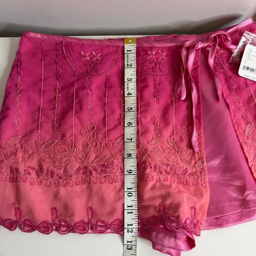 Free People Lala Beaded Skort in Pink Embroidered Ombre NWT $168 Small - Picture 12 of 15